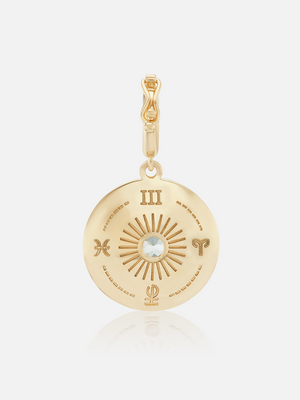 Mini Sun Sign Medallion Pendant Aquamarine MCM