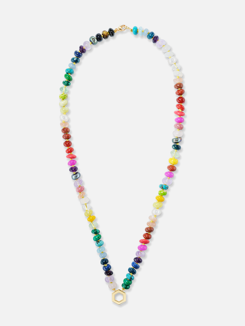 22" Rainbow Bead Foundation Halskette