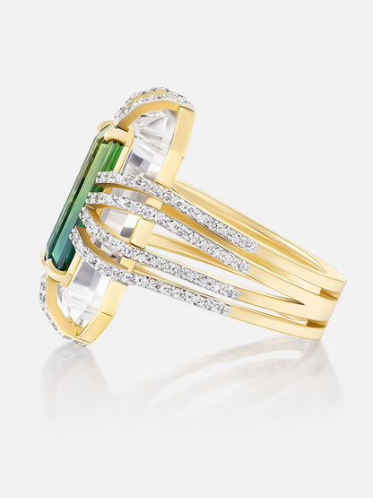 Tie Dye 6.15ct Bi-Color Tourmaline "Bianca" Ring