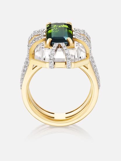 Tie Dye 6.15ct Bi-Color Tourmaline "Bianca" Ring