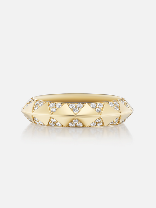 Knife Edge Pave Talisman Band