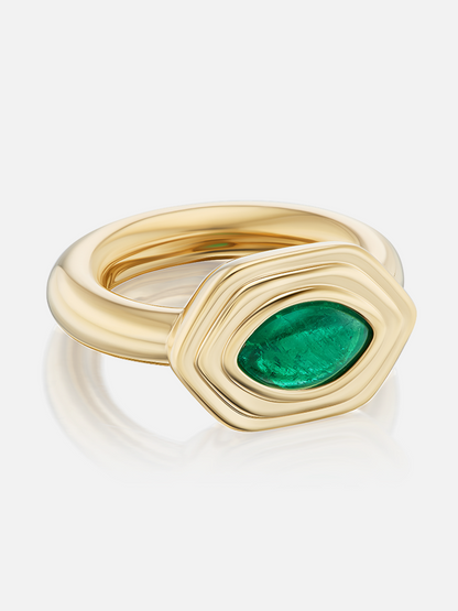 Cairo Ring, Green Emerald