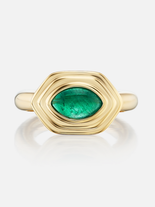 Cairo Ring, Green Emerald