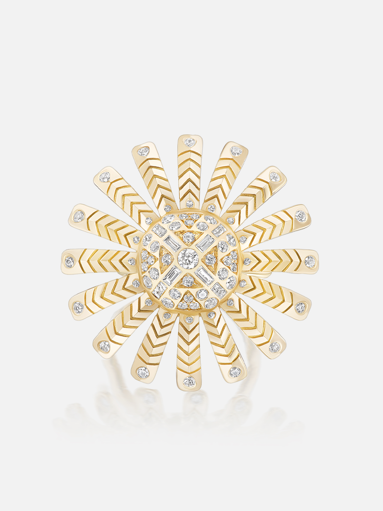 Chubby Sunflower Diamond Ring