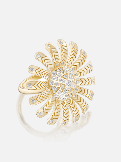 Chubby Sunflower Diamond Ring