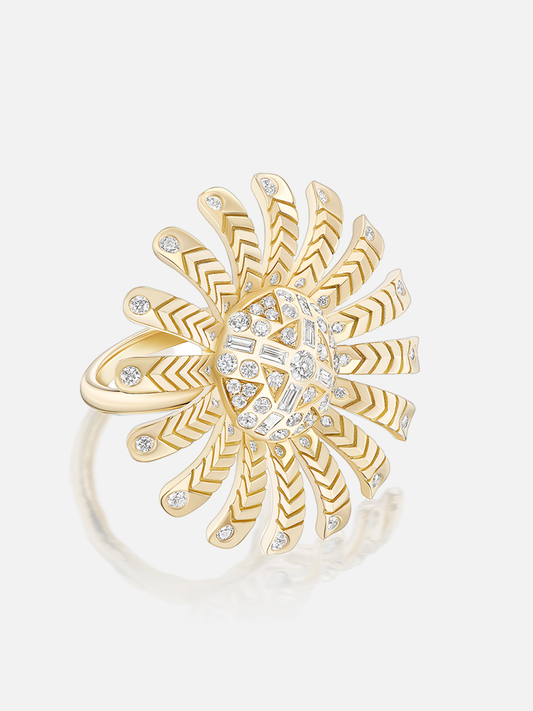 Chubby Sunflower Diamond Ring