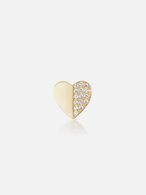 Tiny Heart Stud Earrings Diamond Single MCM