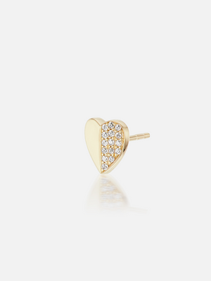 Tiny Heart Stud Earrings Diamond Single MCM