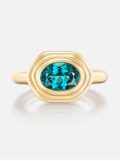 Cairo Ring, Teal Tourmaline