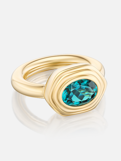 Cairo Ring, Teal Tourmaline