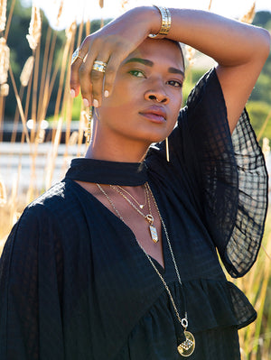 Pyramid Stud Necklace Diamond BLK RH MCM