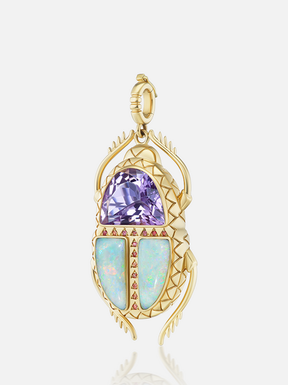 Major Scarab Pendant Amethyst Opal