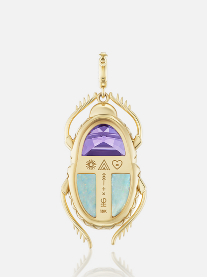 Major Scarab Pendant Amethyst Opal