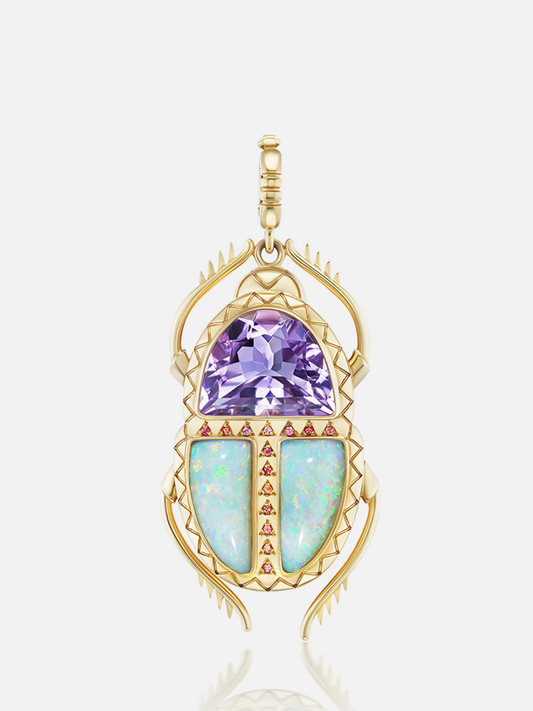 Major Scarab Pendant Amethyst Opal