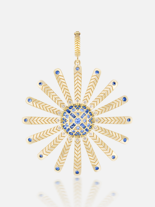 Major Blue Sunflower Pendant