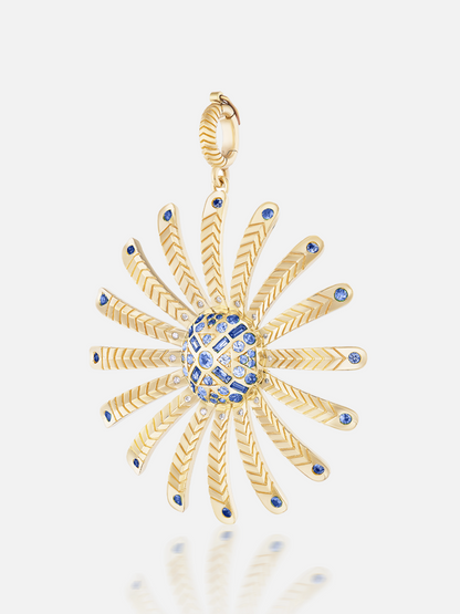 Major Blue Sunflower Pendant