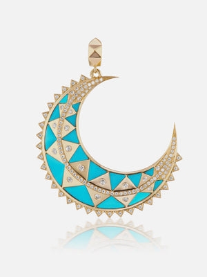 Major Moon Pendant Turquoise Diamond MCM