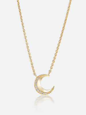 Tiny Moon Pendant Necklace