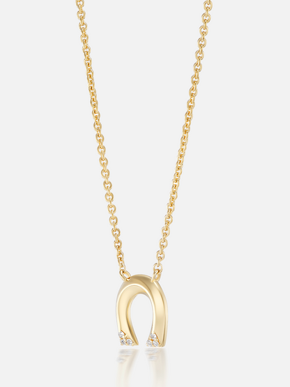 16-18" Tiny Horseshoe Pendant Necklace
