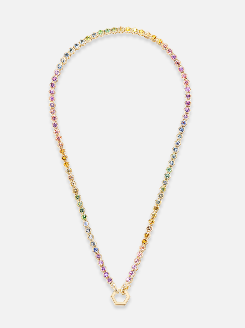 Pastel Rainbow Tennis Necklace