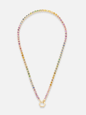 Pastellfarbene Regenbogen-Tennis-Halskette