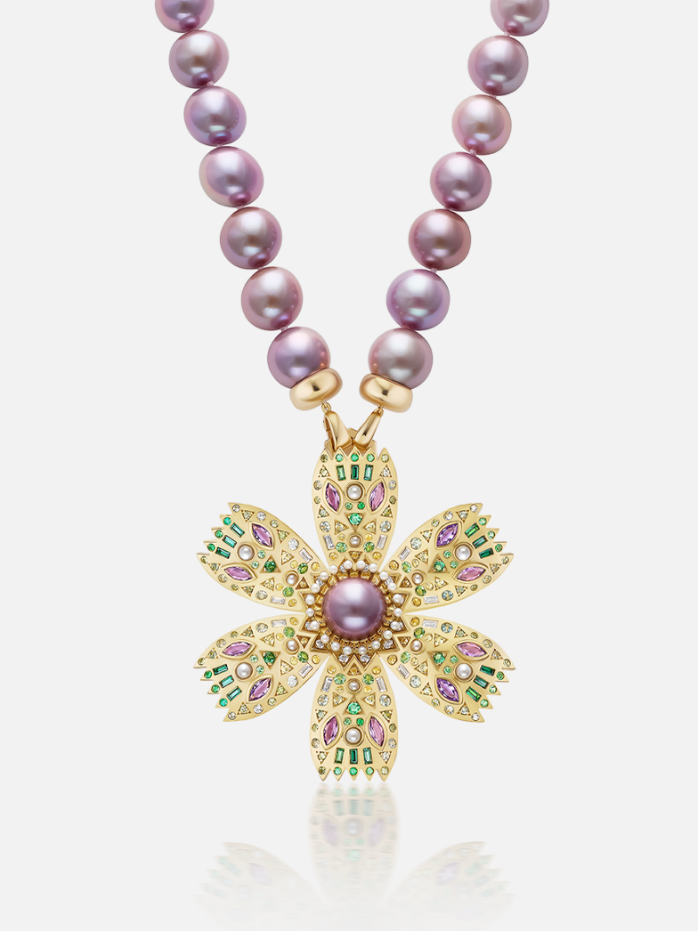 XL Pearl Poppy Pendant Necklace Set