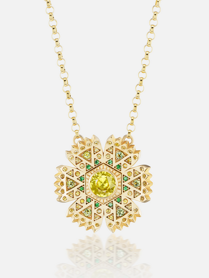 16-18" Petunia Necklace Yellow MCM