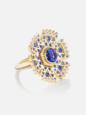 Petunia Ring Blue Size 6 RTS