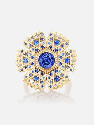 Petunia Ring Blue Size 6 RTS