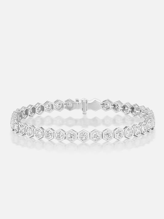 Mini Diamond Tennis Bracelet Platinum