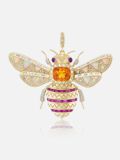 Bienenkönigin Anhänger Feueropal