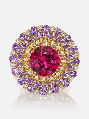 Supernova Rubellite Cocktail Ring