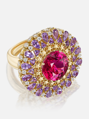 Supernova Rubellite Cocktail Ring