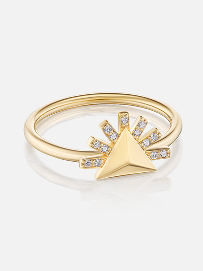 Tiny Sunburst Stacking Ring