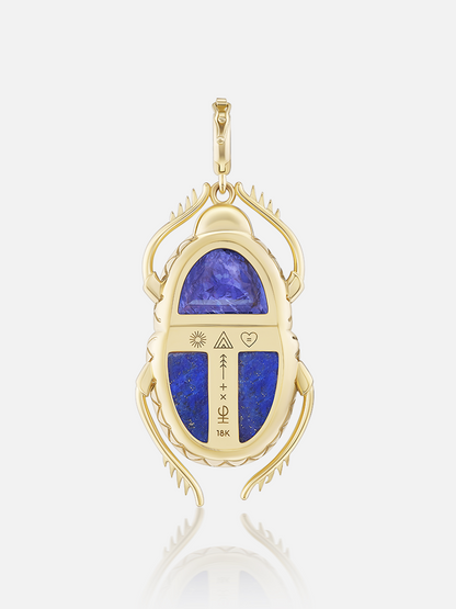 Major Scarab Pendant, Iolite Lapis