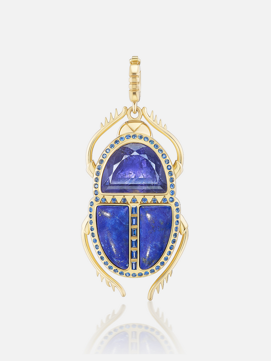 Major Scarab Pendant, Iolite Lapis