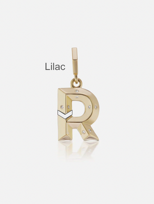Small Knife Edge Lilac Letter R Charm MCM