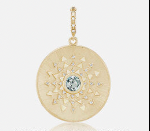 Major Sun Sign Medallion Pendant Aquamarine MCM