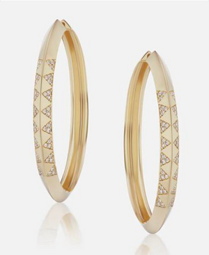 2" Original Style Knife Edge Hoops Diamond MCM