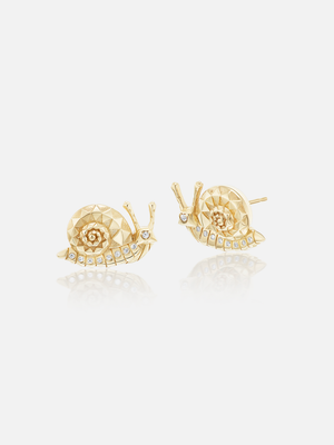 Snail Stud Earrings Diamond RTS