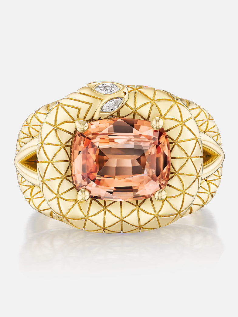 Snake Giza Padparadscha Ring