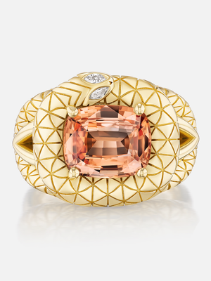 Snake Giza Padparadscha Ring