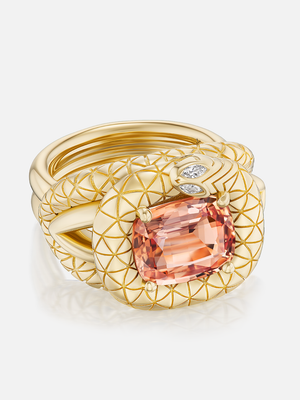 Snake Giza Padparadscha Ring