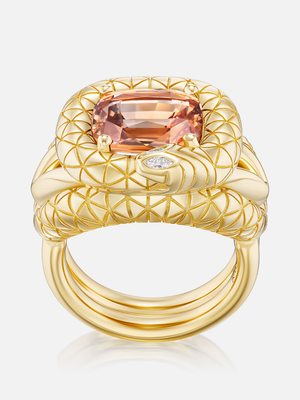 Snake Giza Padparadscha Ring