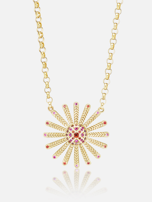 Mini Sunflower Pendant Necklace Pink MCM