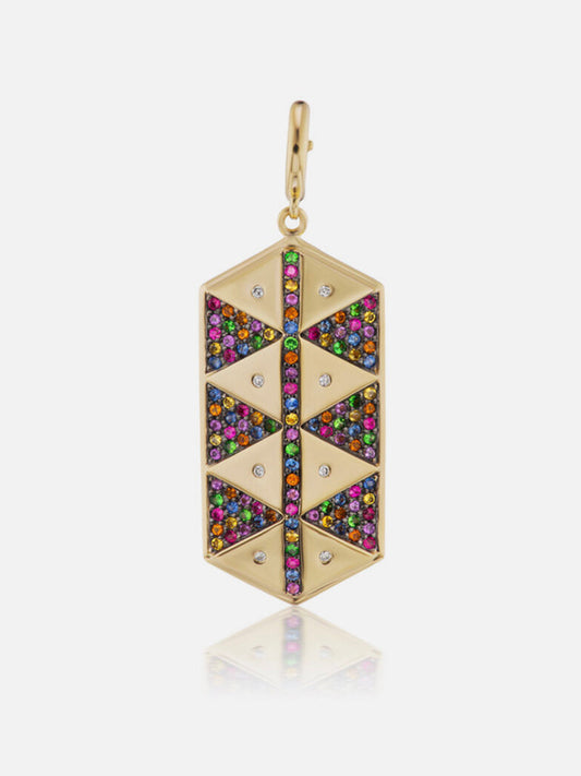 Rainbow Talisman Shield Medallion Pendant