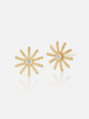 Winzige Sonnenblumen-Ohrstecker, Diamant-RTS 