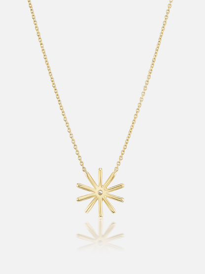 Kleine Halskette mit Sonnenblumen-Anhänger 