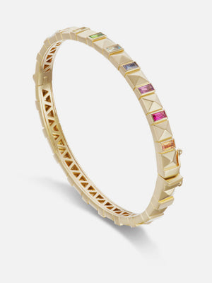 Pyramid Stud Bangle Rainbow Size 17 MCM
