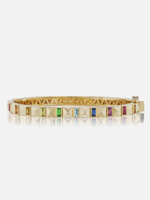 Pyramid Stud Bangle Rainbow Size 17 MCM